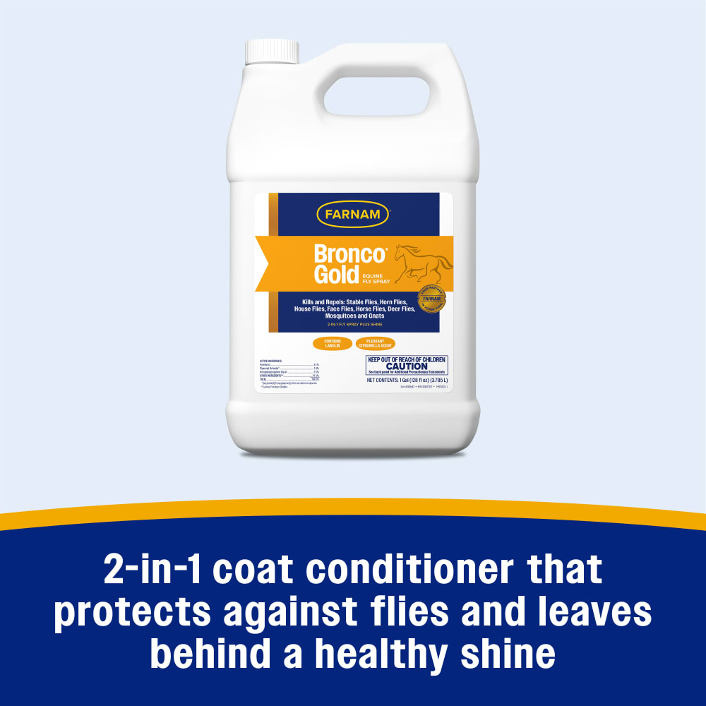 Farnam Bronco Gold Horse Fly Spray & Coat Conditioner 1gal