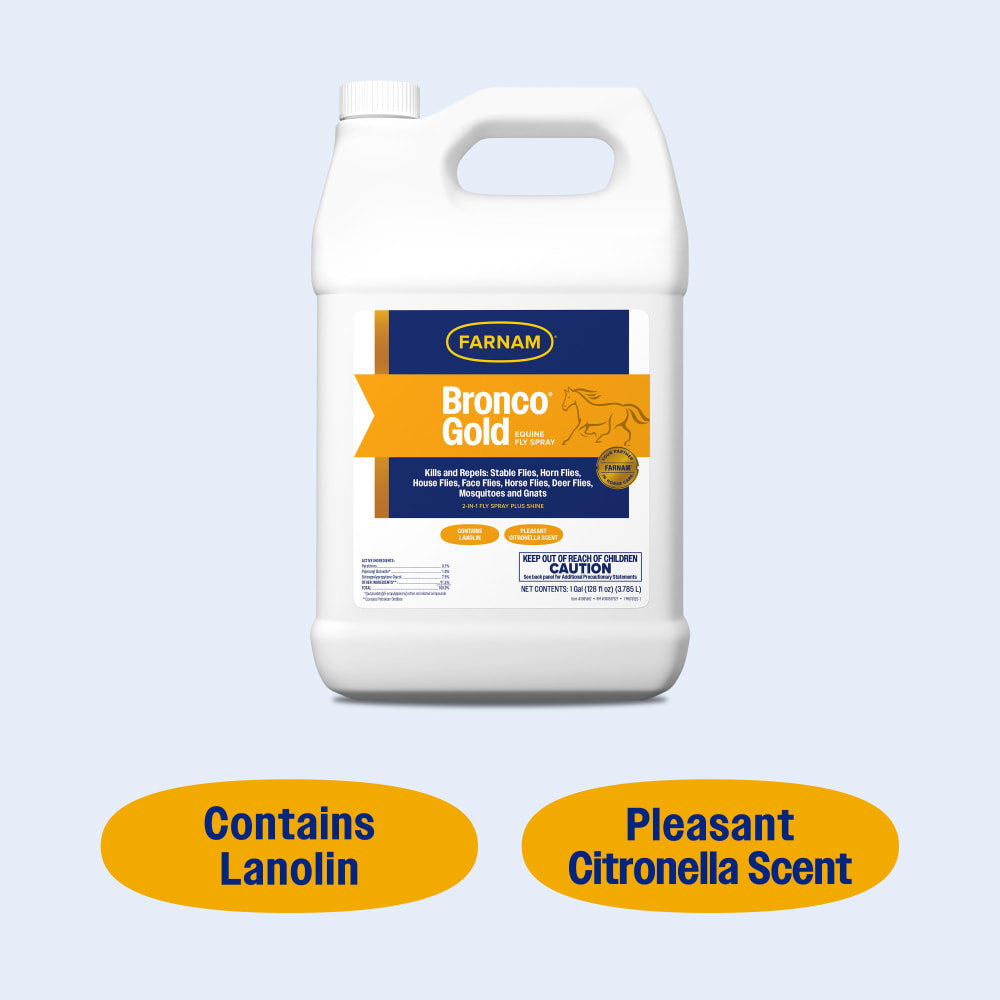 Farnam Bronco Gold Horse Fly Spray & Coat Conditioner 1gal