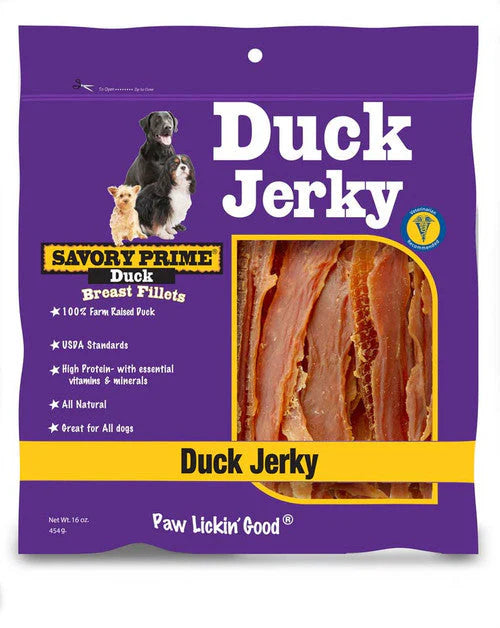 NATURAL DUCK JERKY 16OZ