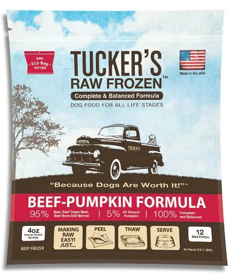 Tucker's Raw Frozen Beef Pumpkin Dog Food 6lb