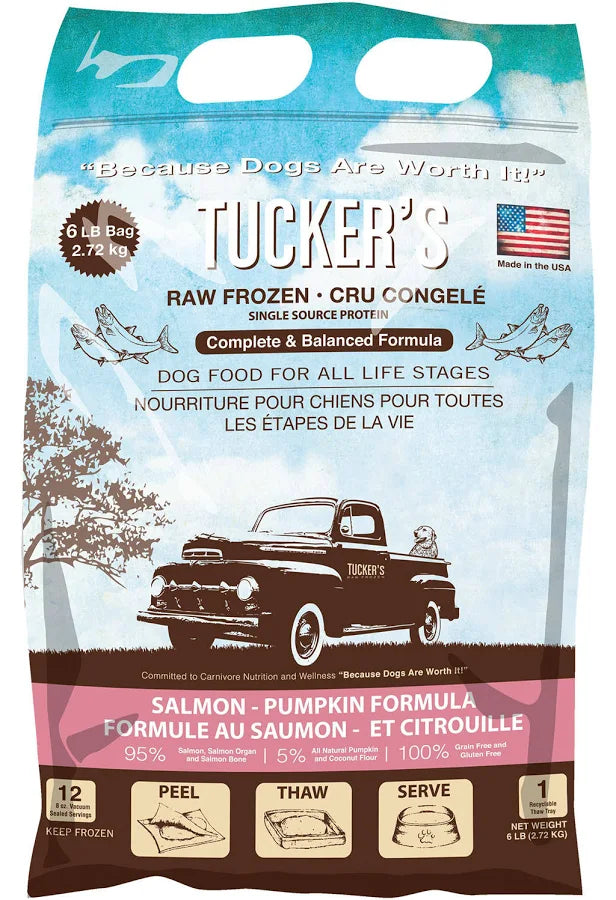 Tucker's Raw Frozen Dog Food Salmon and Pumpkin Formula 6lb