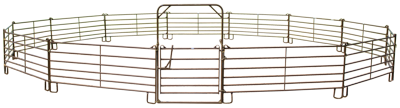 Round Pen 40'  With -6’ wide bow gate features a 9’ tall frame for “ride thru” access