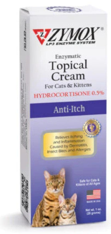 Zymox Enzymatic Anti-Itch Topical Cream for Cats & Kittens with Hydrocortisone 1oz