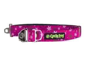 CDOG Collar Flower PNK Fat   M